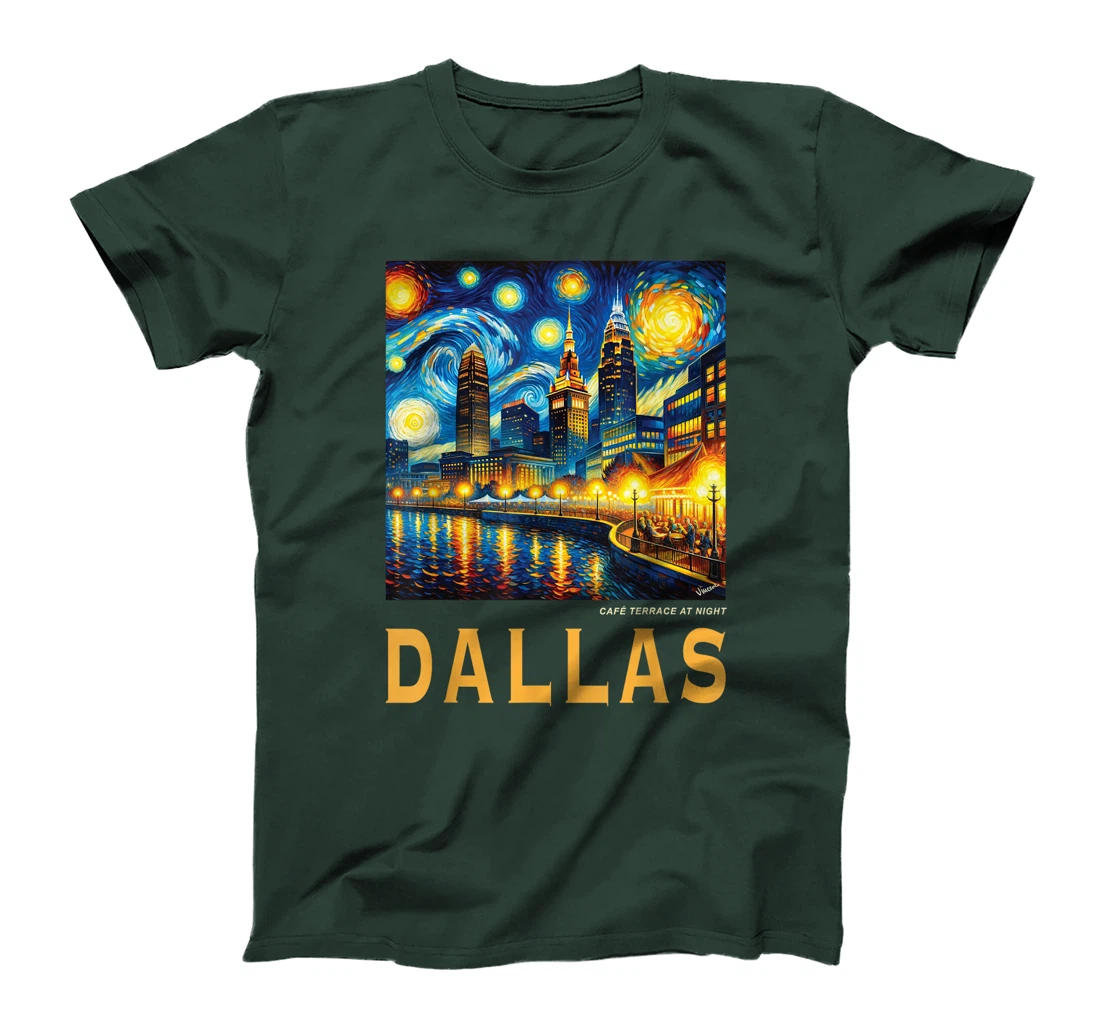 Dallas City Texas, Van Gogh Inspired T-Shirt