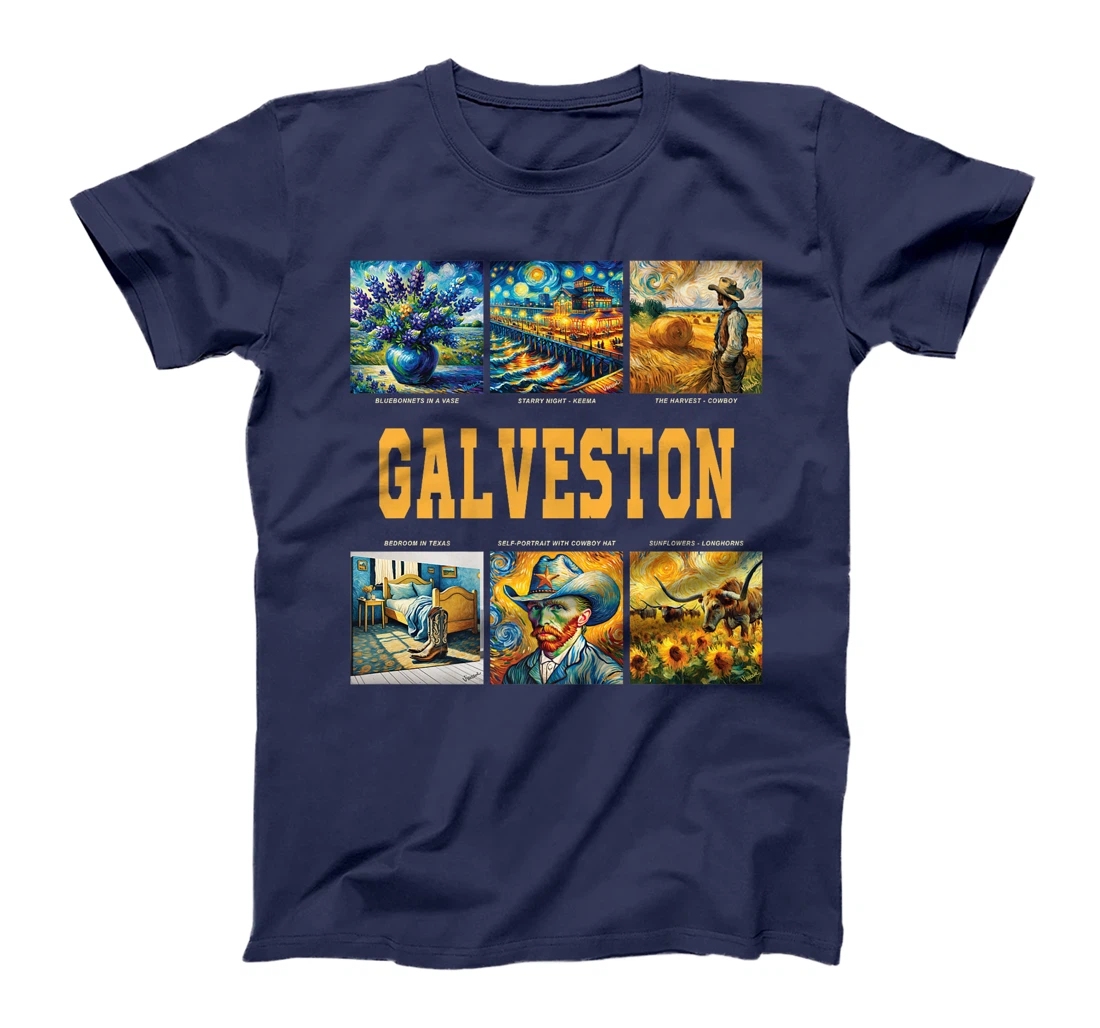 Galveston, Texas Van Gogh Inspired Art Premium T-Shirt