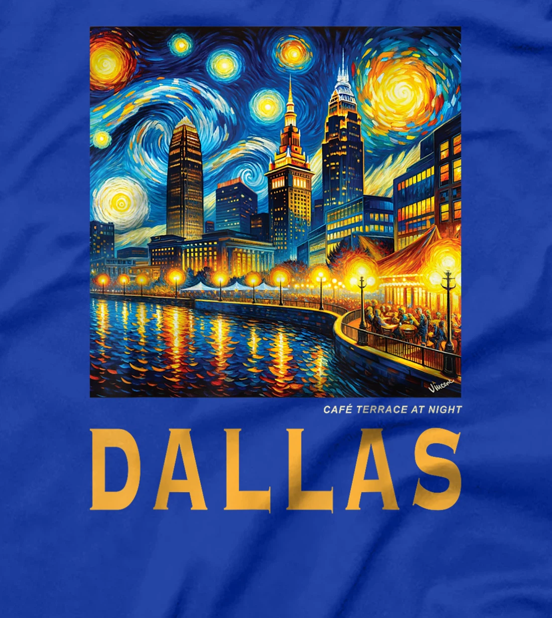 Dallas City Texas, Van Gogh Inspired T-Shirt