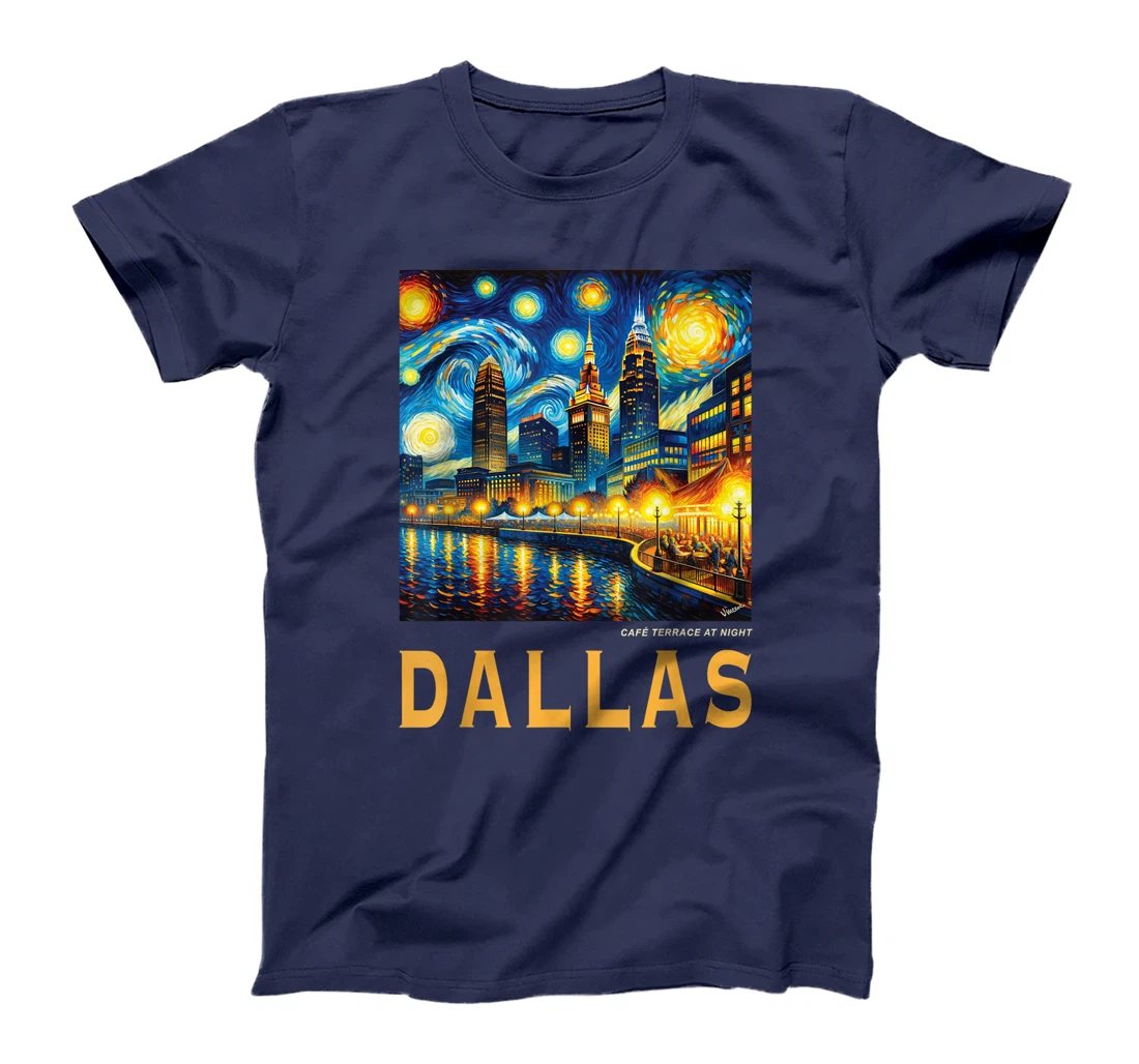 Dallas City Texas, Van Gogh Inspired T-Shirt