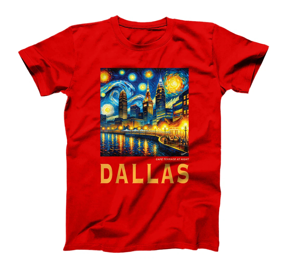 Dallas City Texas, Van Gogh Inspired T-Shirt
