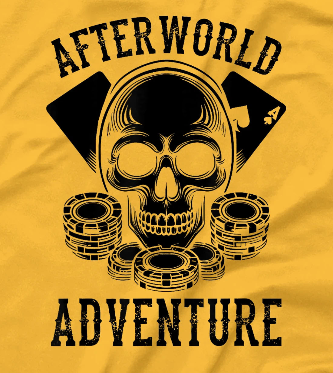 Poker Skull Texas Holdem Cards Gambler Afterworld Adventure T-Shirt