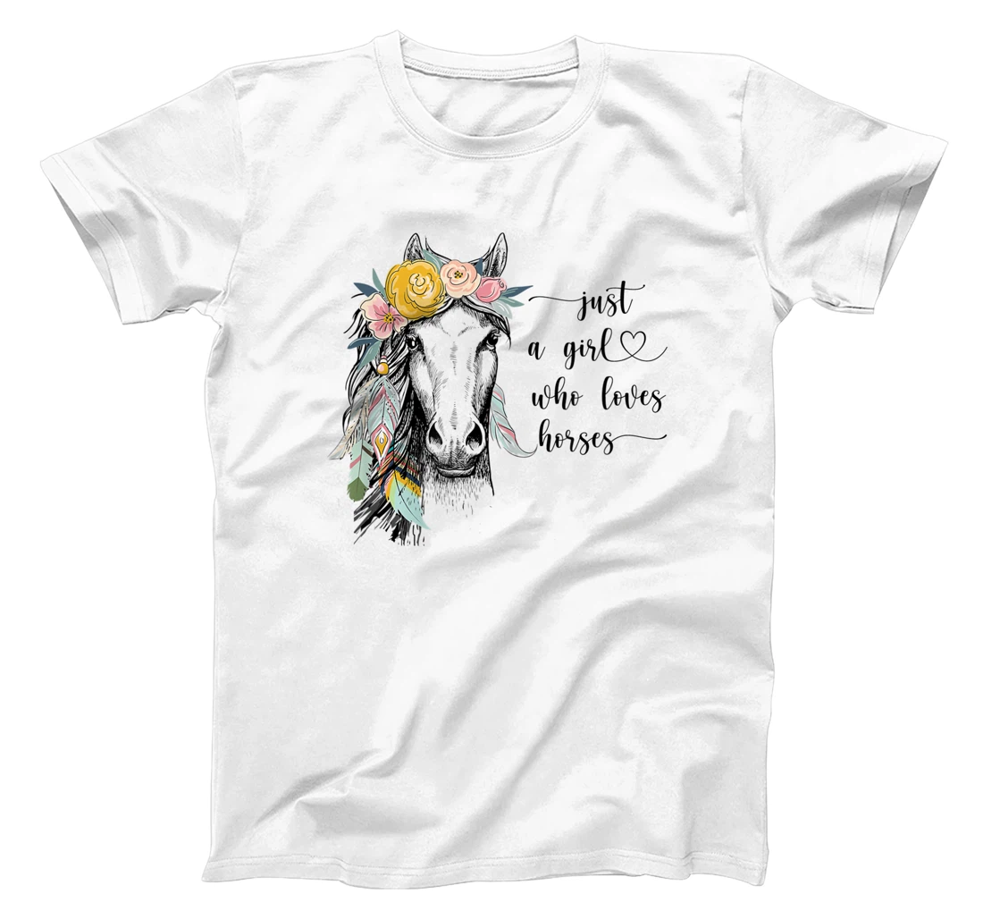 Cowgirls Who Love Horses Cute Hippy Boho Western Ponies T-Shirt