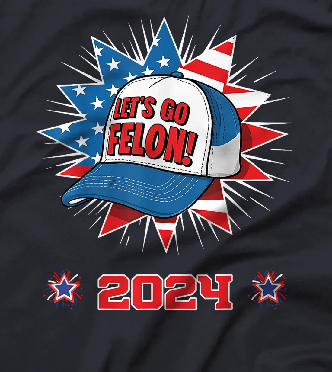 Let's Go Felon 2024 Anti Democracy Pro Trump Election 2024 T-Shirt