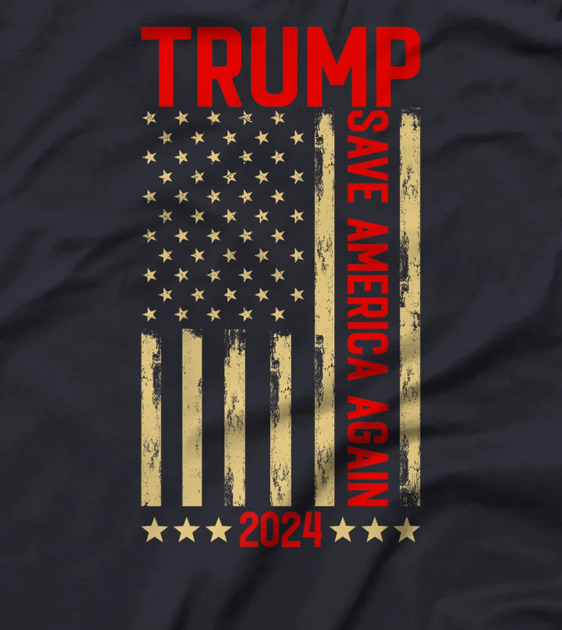 Womens Trump 2024 Save America Again Shirt - Vote Trump US Flag T-Shirt