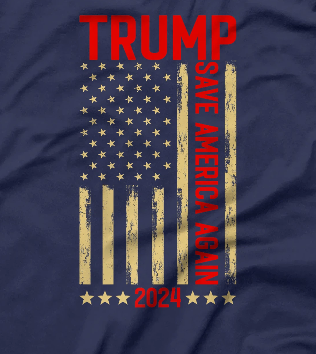 Womens Trump 2024 Save America Again Shirt - Vote Trump US Flag T-Shirt