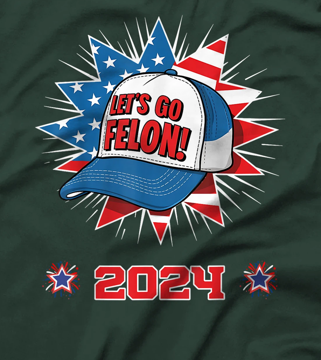 Let's Go Felon 2024 Anti Democracy Pro Trump Election 2024 T-Shirt