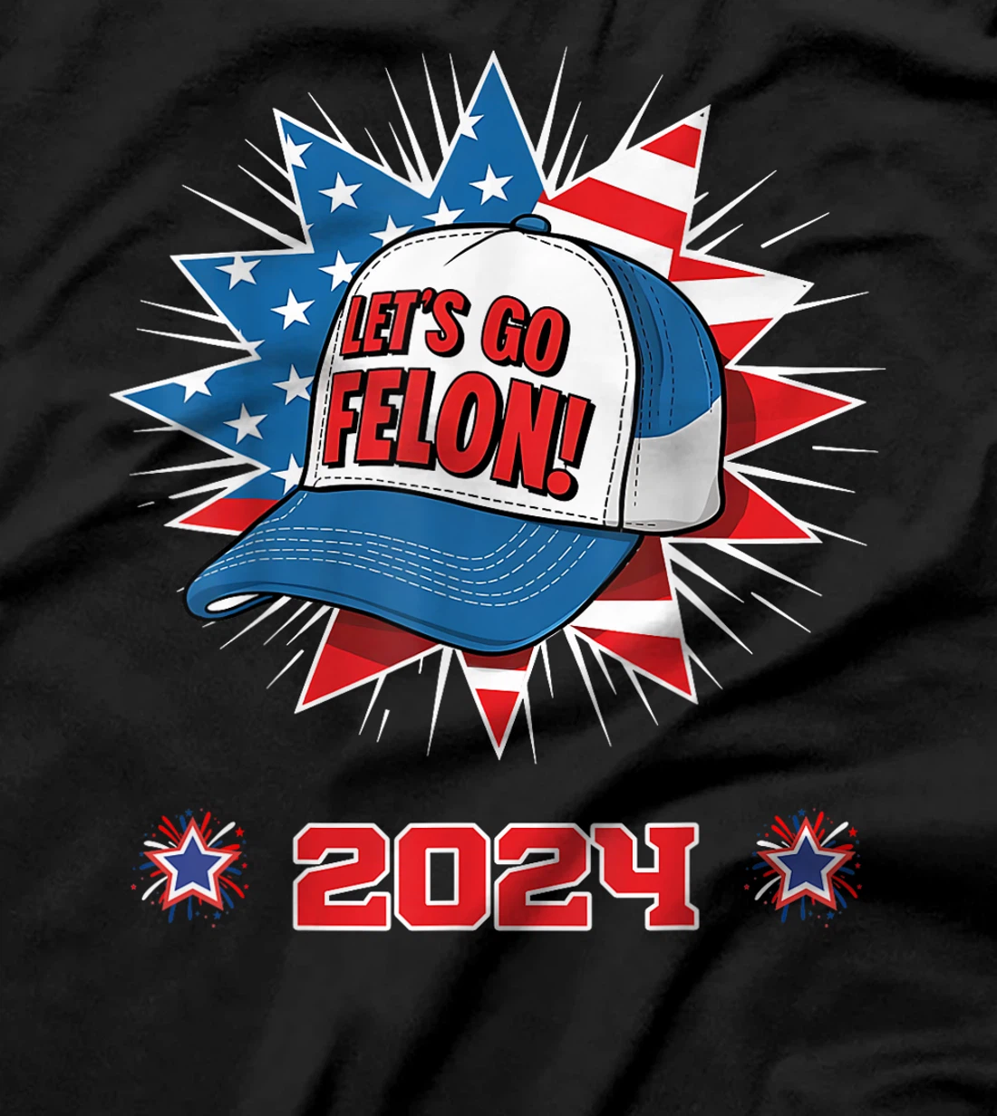 Let's Go Felon 2024 Anti Democracy Pro Trump Election 2024 T-Shirt
