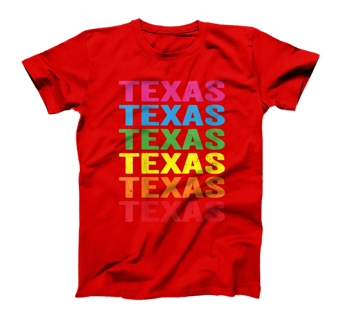 Womens State of Texas LGBTQ Rainbow Flag Lesbian Gay Pride Month T-Shirt
