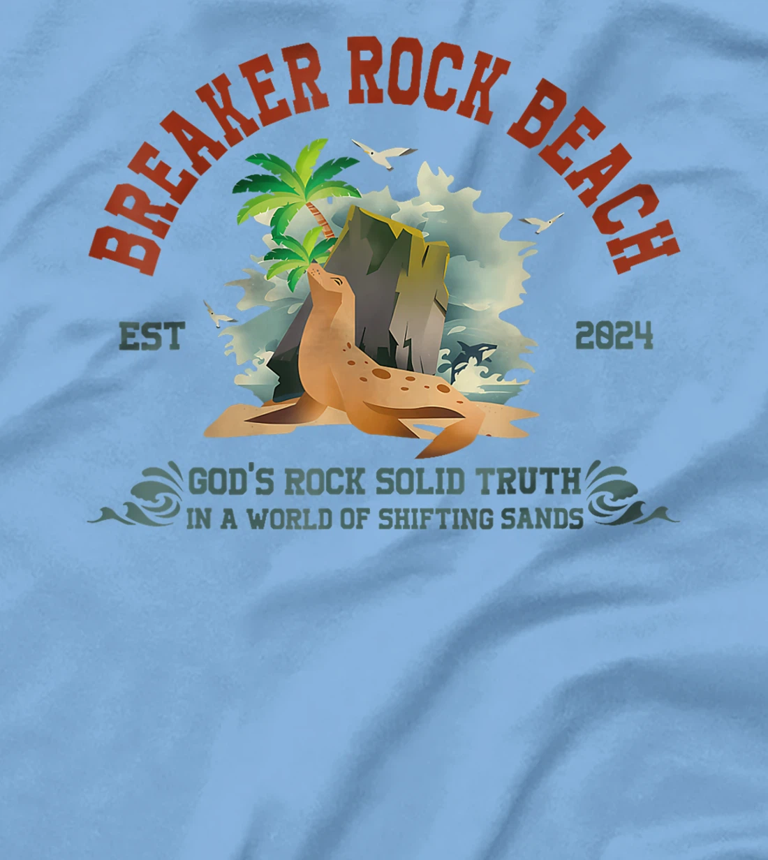 Breaker Rock Beach Vbs 2024 Christian God'S Rock Solid Truth T-Shirt