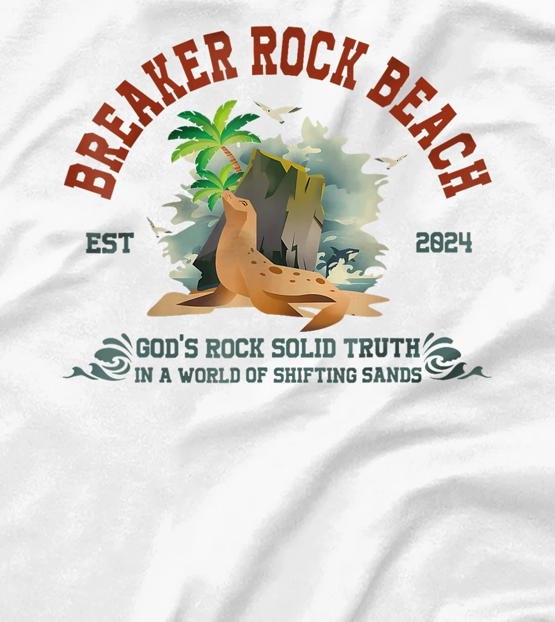 Breaker Rock Beach Vbs 2024 Christian God'S Rock Solid Truth T-Shirt