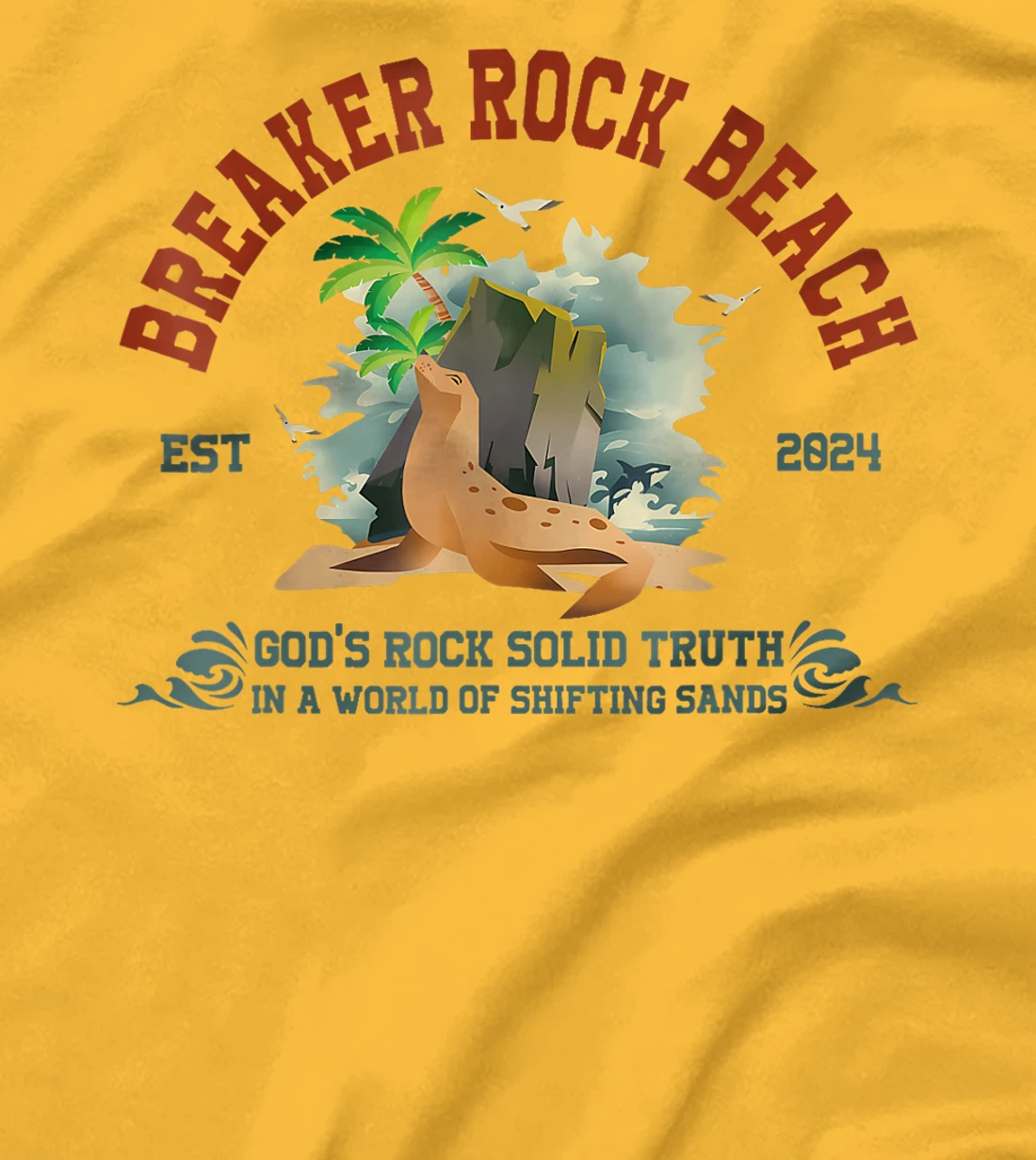Breaker Rock Beach Vbs 2024 Christian God'S Rock Solid Truth T-Shirt