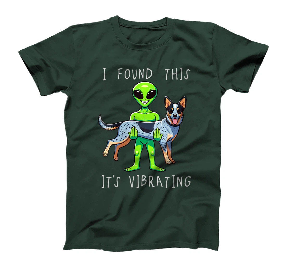 Womens Funny Texas Heeler Alien I Found This It Vibrating T-Shirt