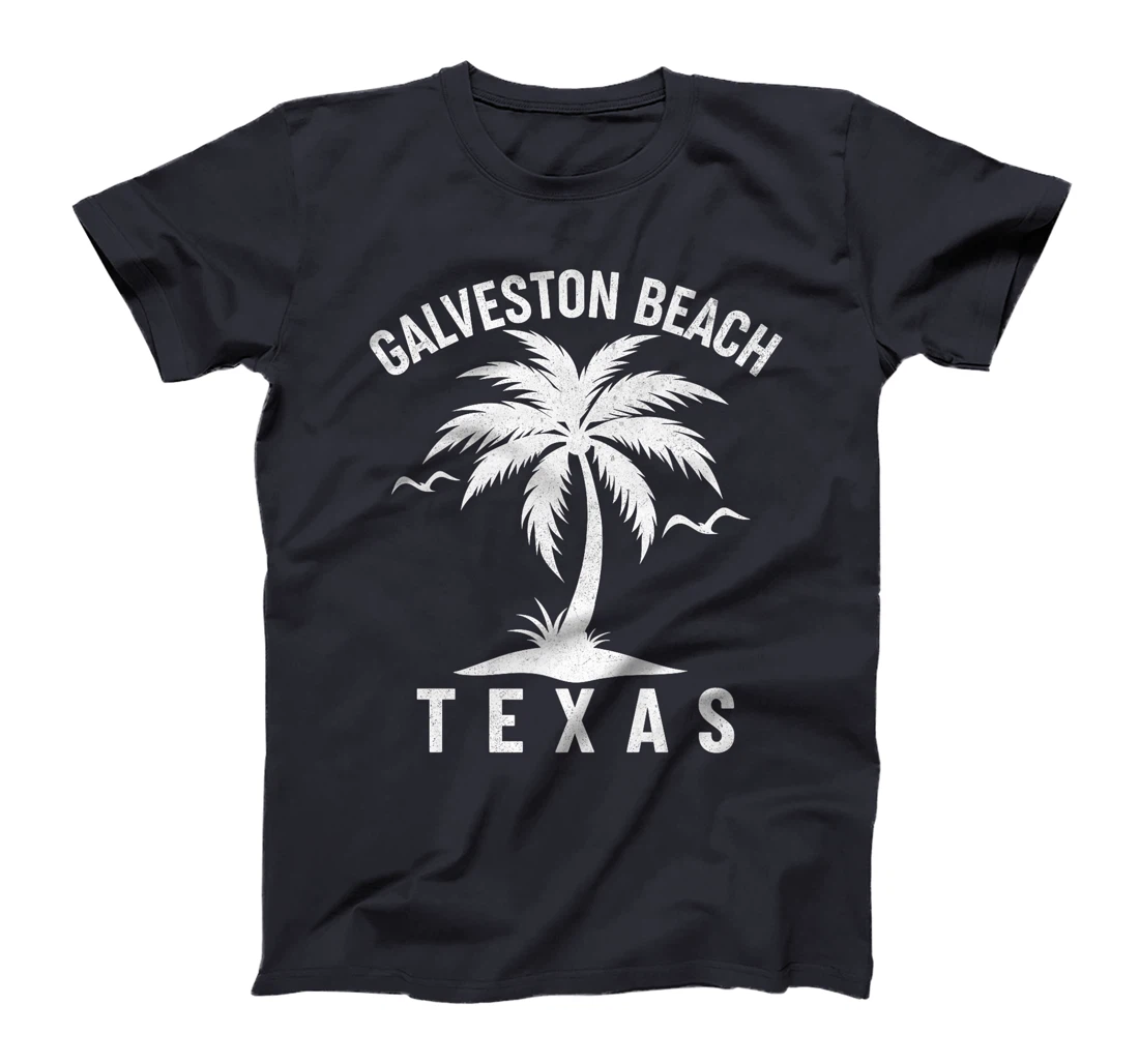 Galveston Beach Texas Palm Tree Tropical Summer Vacation Premium T-Shirt