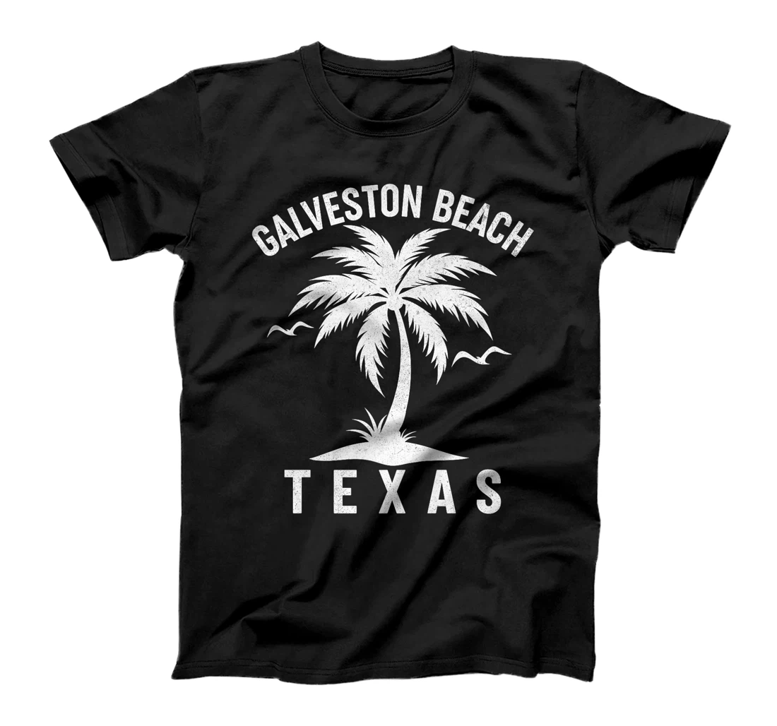 Galveston Beach Texas Palm Tree Tropical Summer Vacation Premium T-Shirt