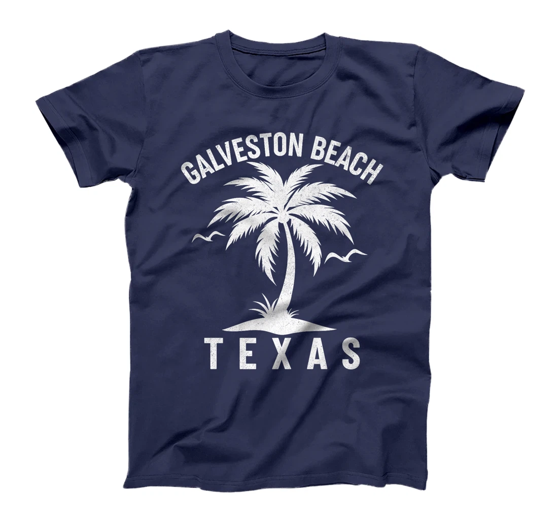 Galveston Beach Texas Palm Tree Tropical Summer Vacation Premium T-Shirt
