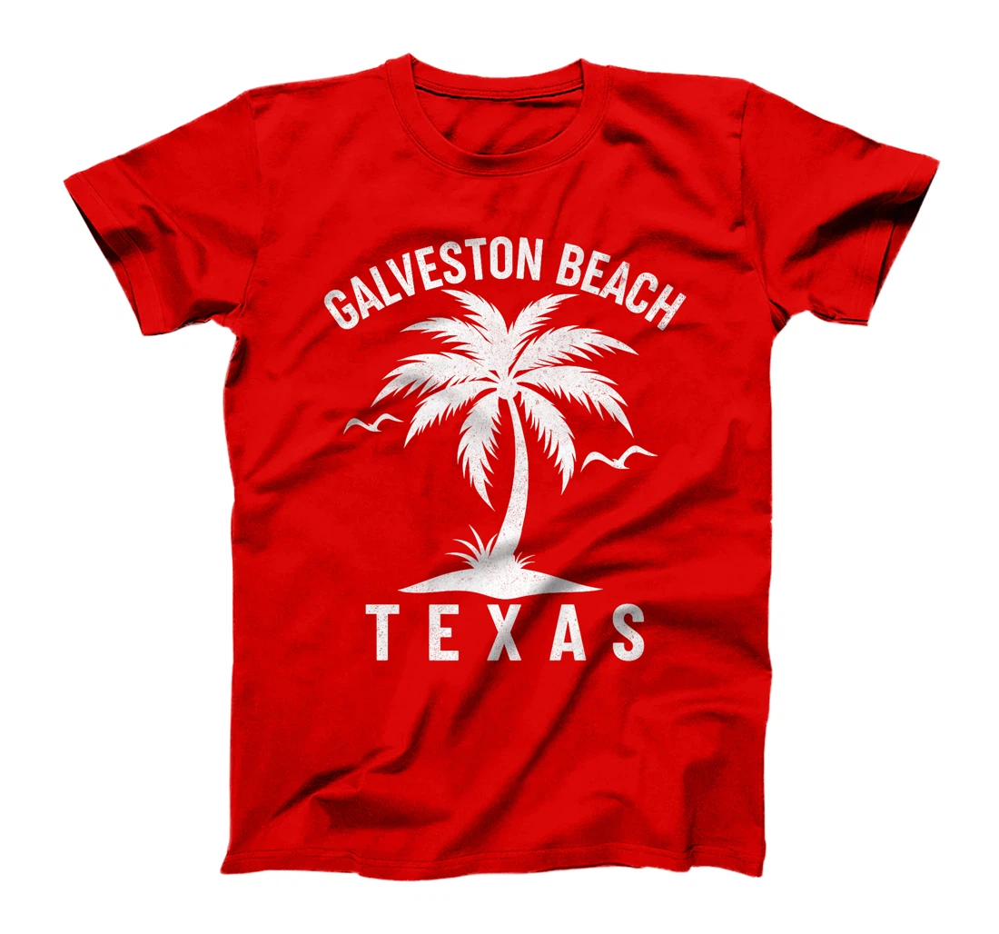Galveston Beach Texas Palm Tree Tropical Summer Vacation Premium T-Shirt