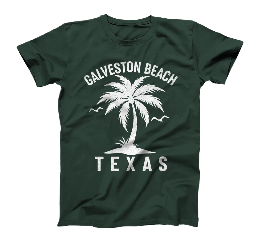 Galveston Beach Texas Palm Tree Tropical Summer Vacation Premium T-Shirt