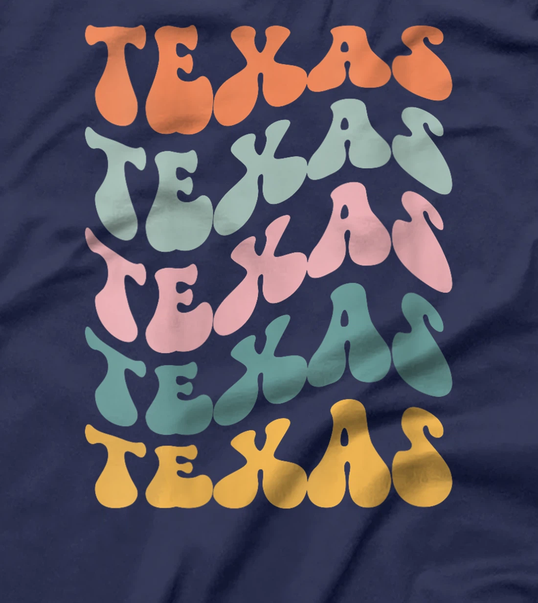 Womens Texas USA State America Travel Lover Retro Groovy T-Shirt