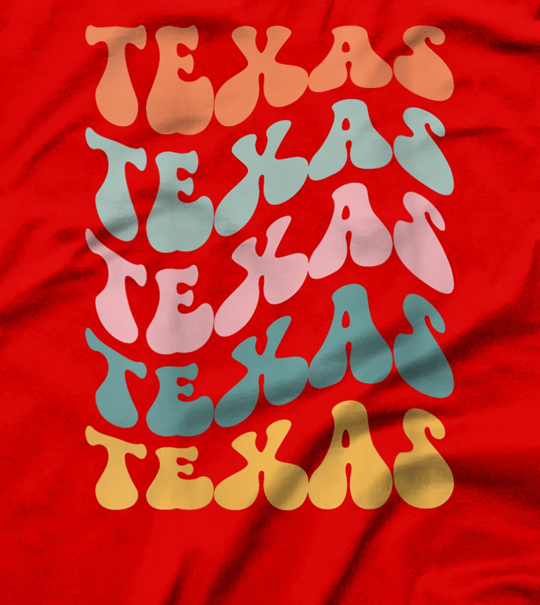 Womens Texas USA State America Travel Lover Retro Groovy T-Shirt
