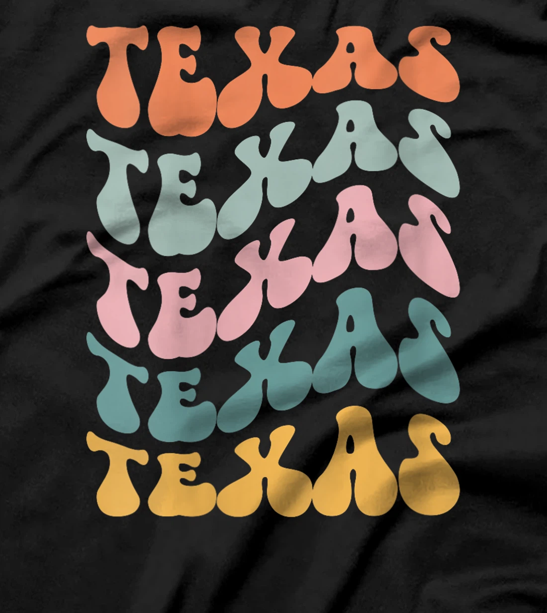 Womens Texas USA State America Travel Lover Retro Groovy T-Shirt
