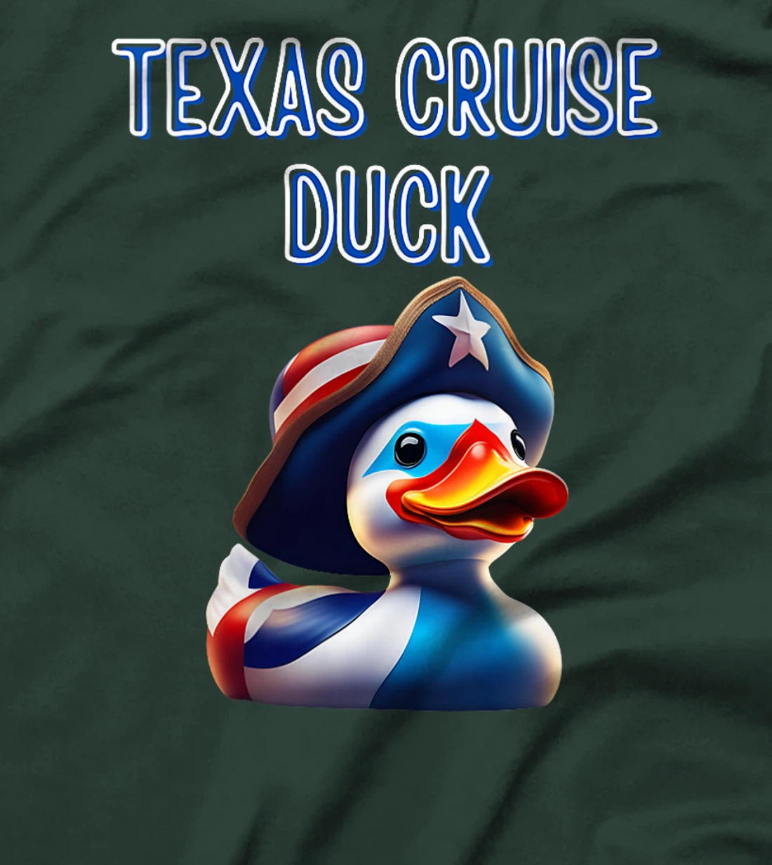 Womens Texas Cruise Duck Red White Blue Hat Star Flag Proud Costume T-Shirt