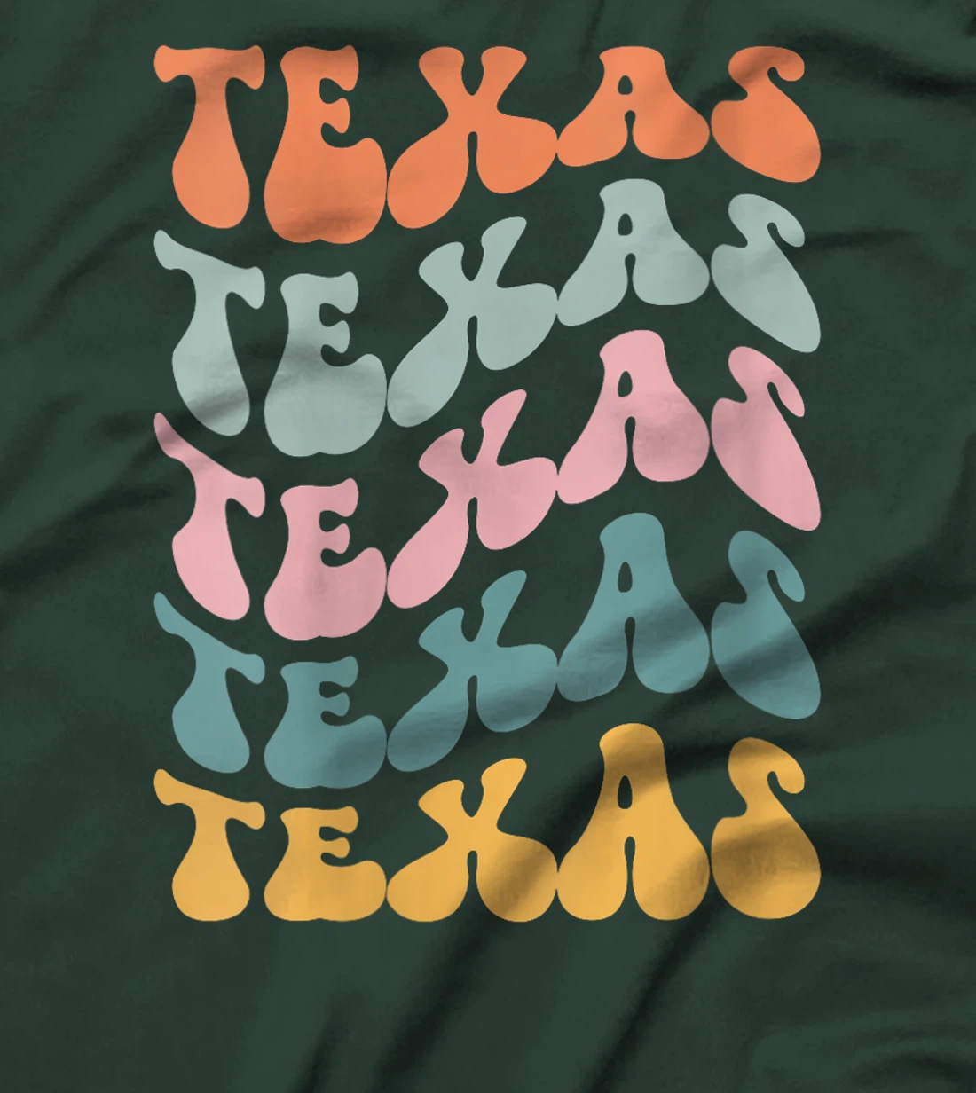Womens Texas USA State America Travel Lover Retro Groovy T-Shirt