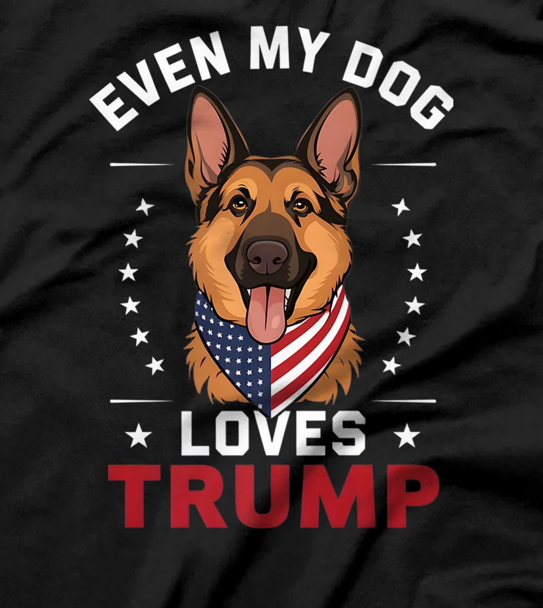 German Shepherd Even My Dog Loves Trump USA Flag Bandana Premium T-Shirt