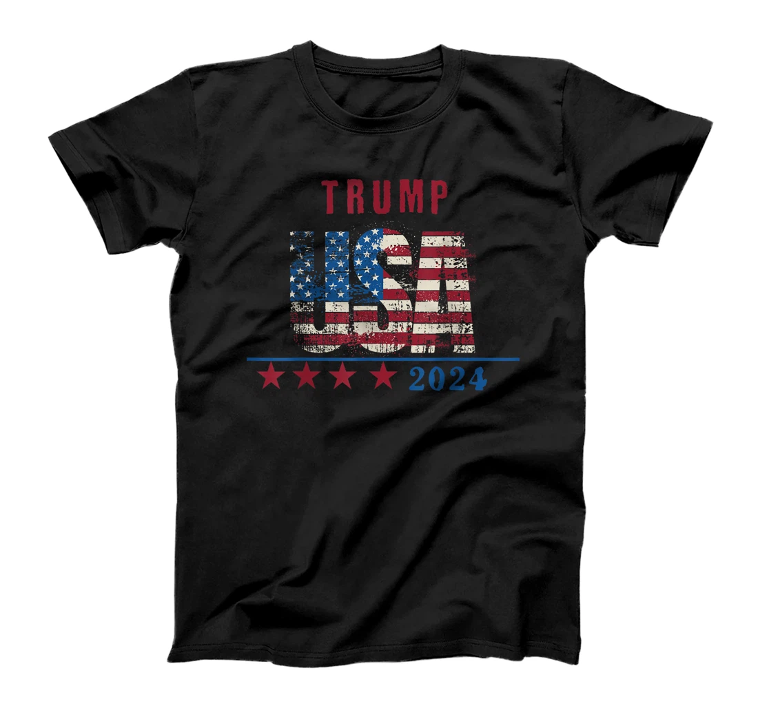 Trump 2024 USA, Patriotic American Flag, USA Pride T-Shirt