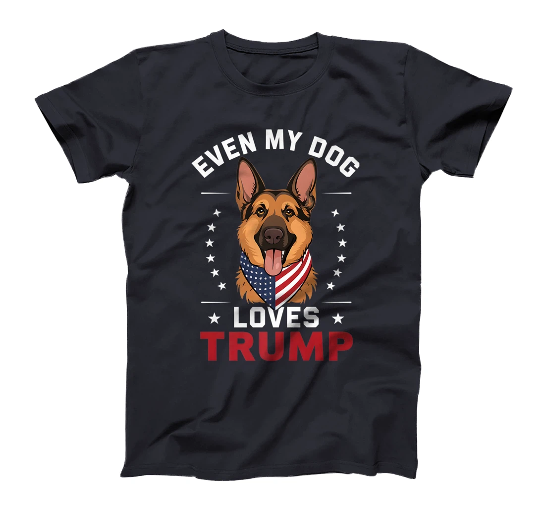 German Shepherd Even My Dog Loves Trump USA Flag Bandana Premium T-Shirt