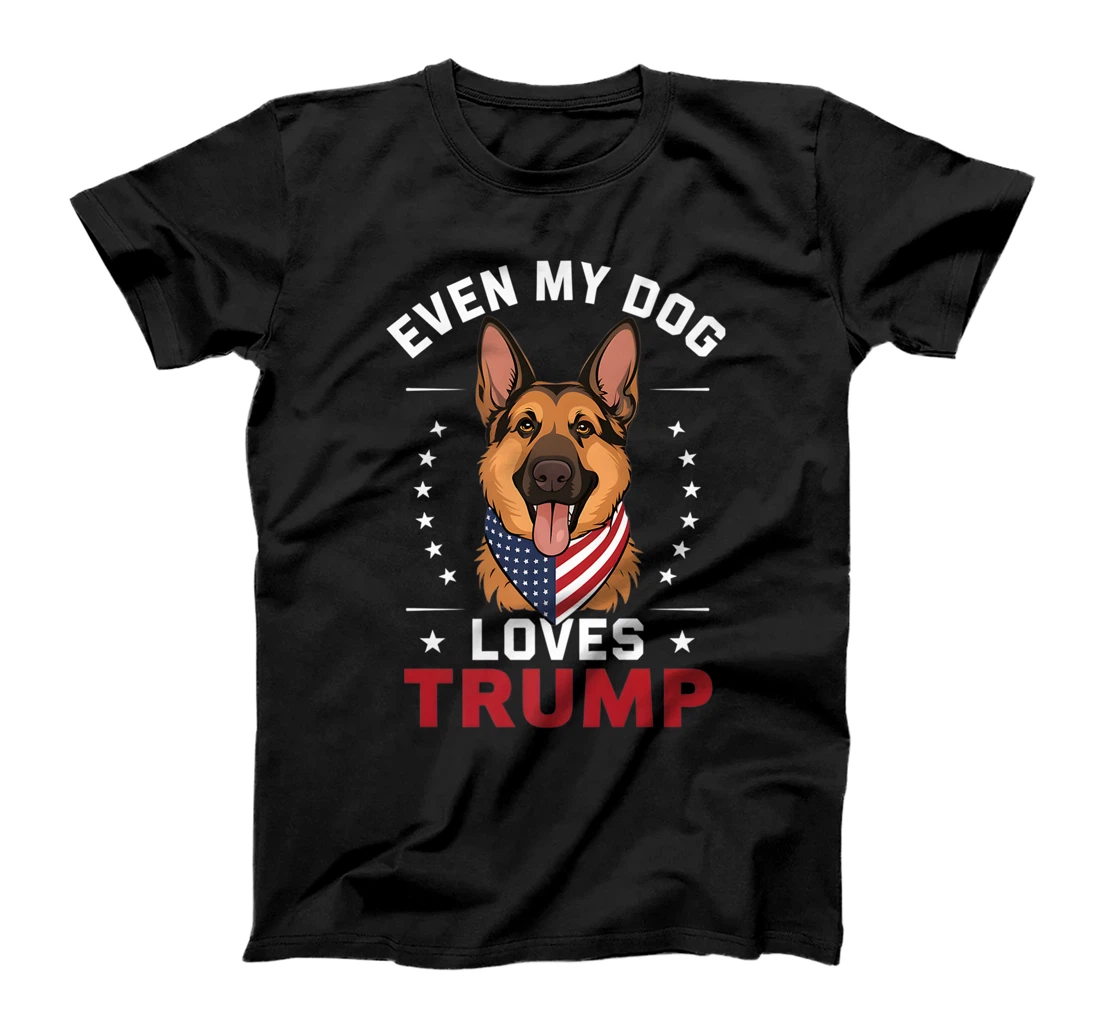German Shepherd Even My Dog Loves Trump USA Flag Bandana Premium T-Shirt