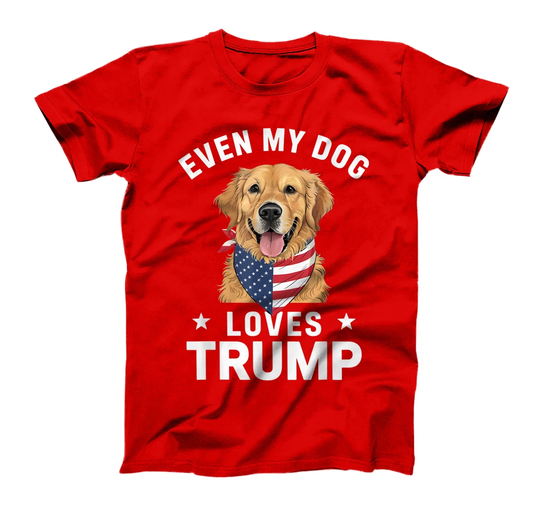 Retriever Even My Dog Loves Trump USA Flag Bandana T-Shirt