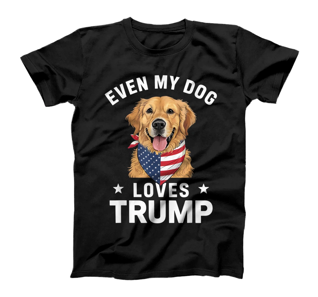 Retriever Even My Dog Loves Trump USA Flag Bandana T-Shirt
