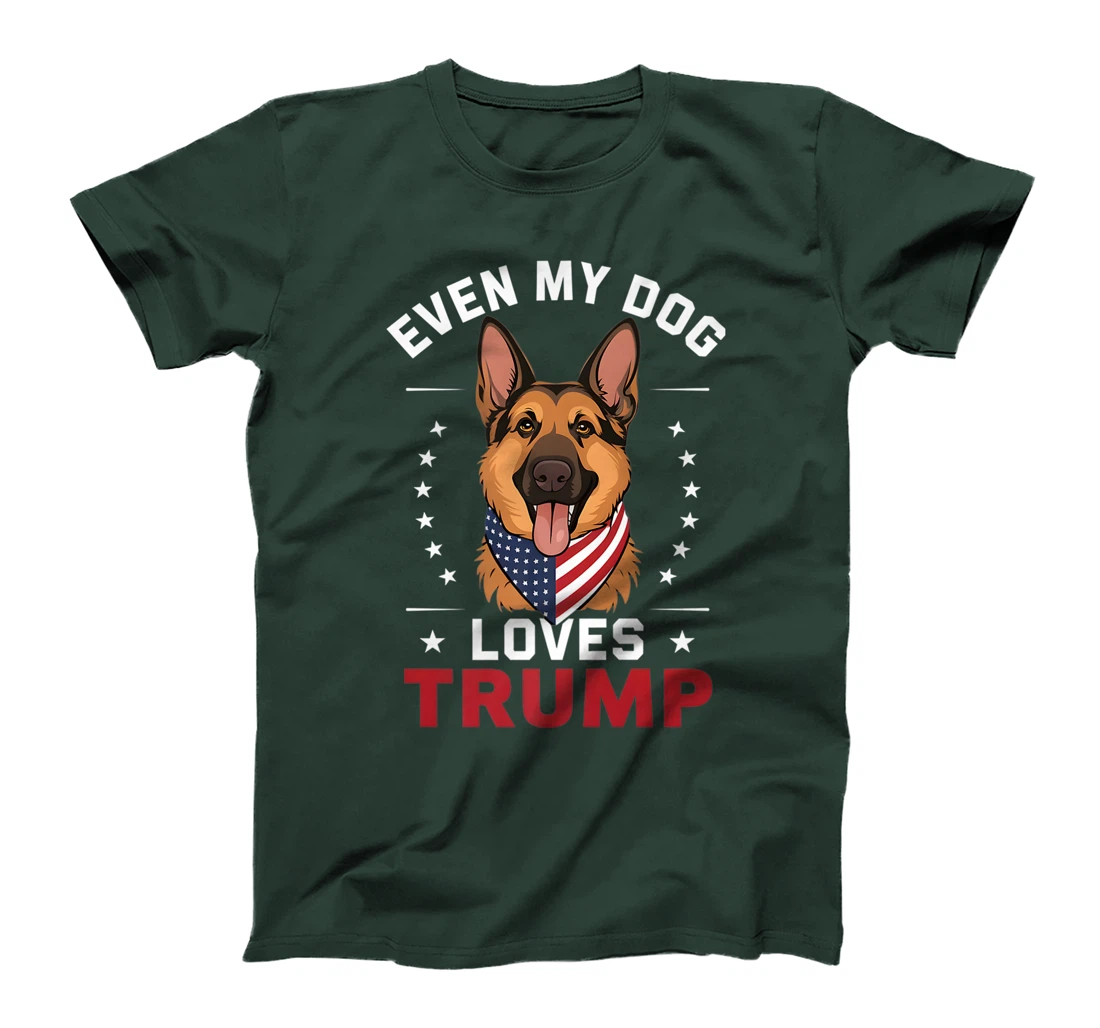 German Shepherd Even My Dog Loves Trump USA Flag Bandana Premium T-Shirt