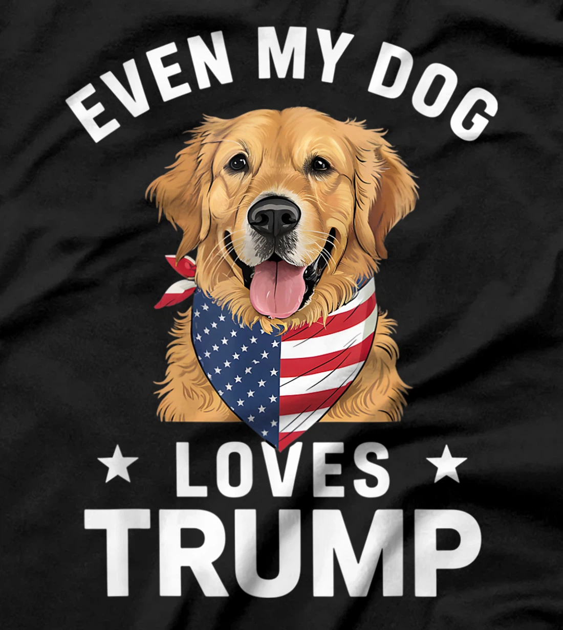 Retriever Even My Dog Loves Trump USA Flag Bandana T-Shirt
