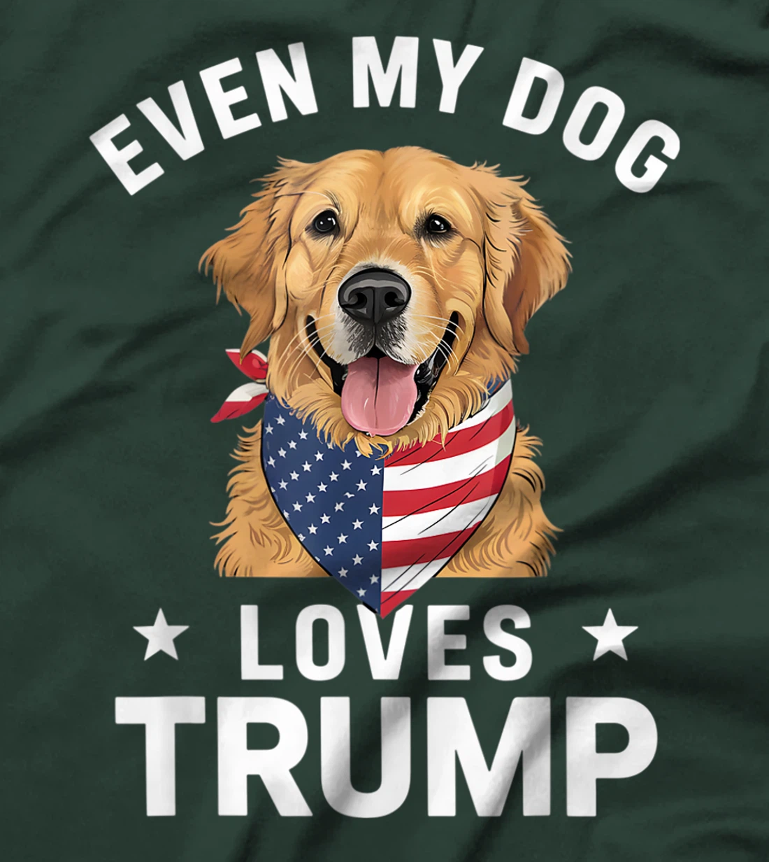 Retriever Even My Dog Loves Trump USA Flag Bandana T-Shirt