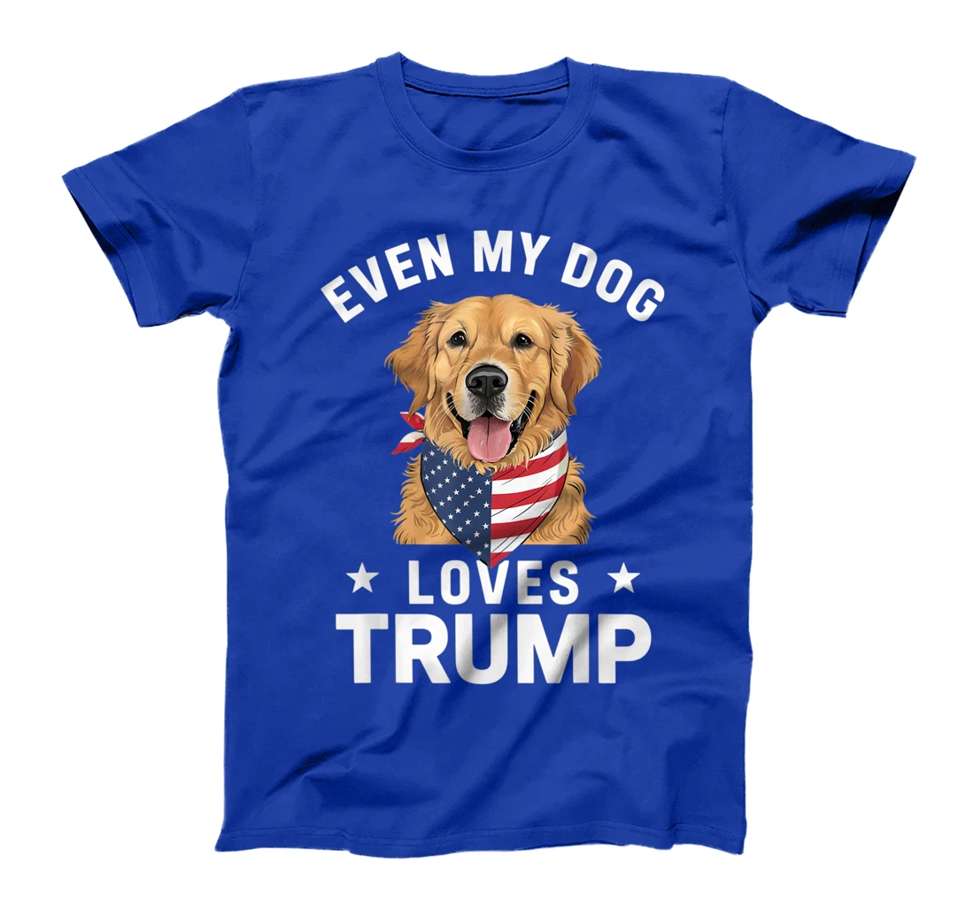 Retriever Even My Dog Loves Trump USA Flag Bandana T-Shirt