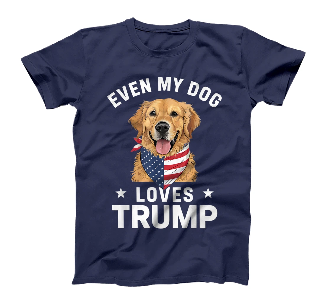 Retriever Even My Dog Loves Trump USA Flag Bandana T-Shirt