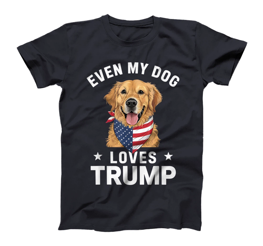 Retriever Even My Dog Loves Trump USA Flag Bandana T-Shirt