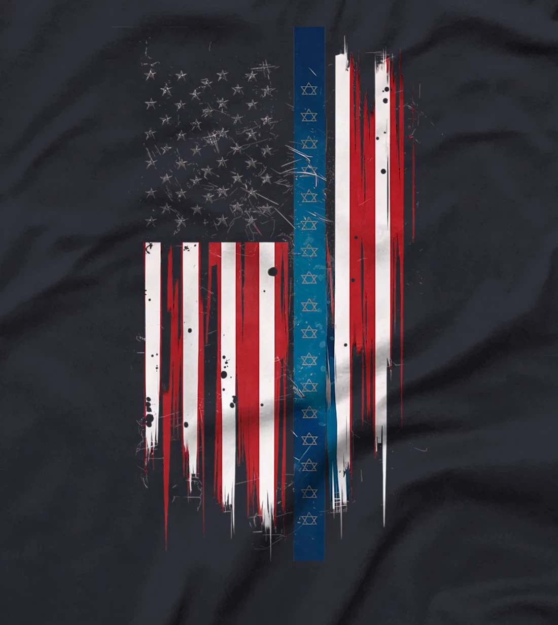 Israel Independence Star of David US American Flag Patriotic Premium T-Shirt