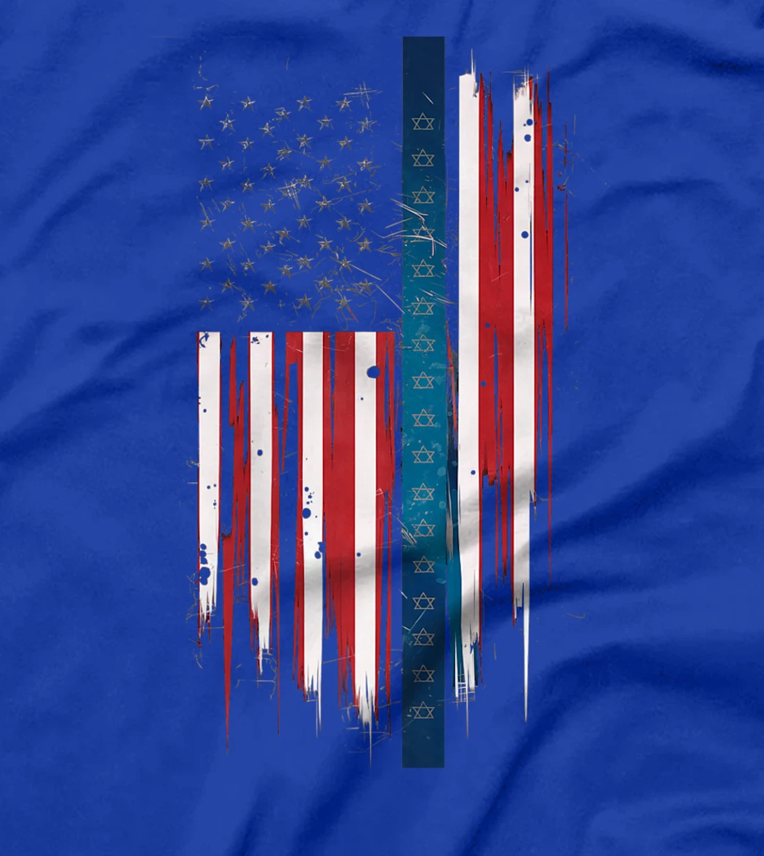 Israel Independence Star of David US American Flag Patriotic Premium T-Shirt