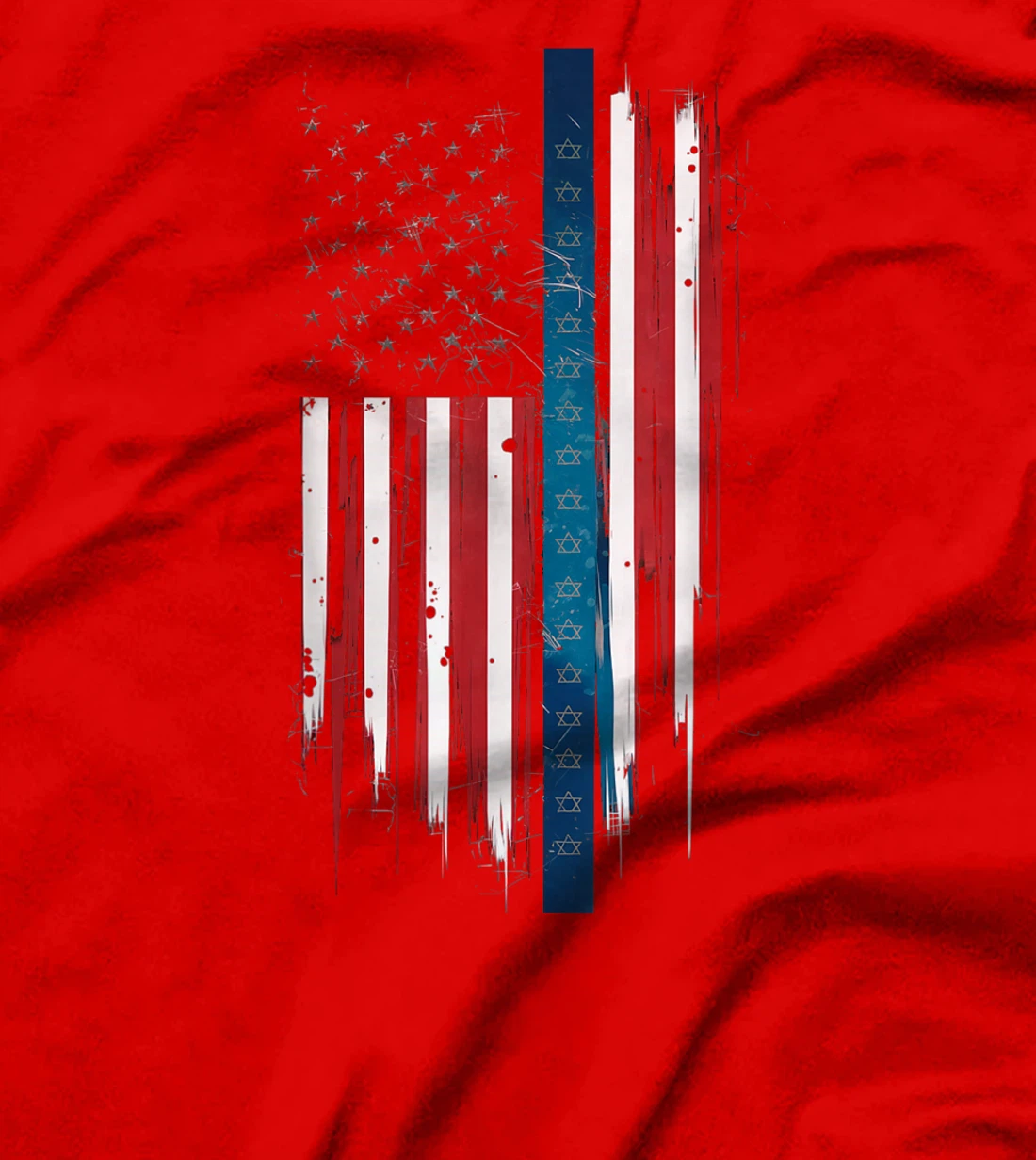 Israel Independence Star of David US American Flag Patriotic T-Shirt