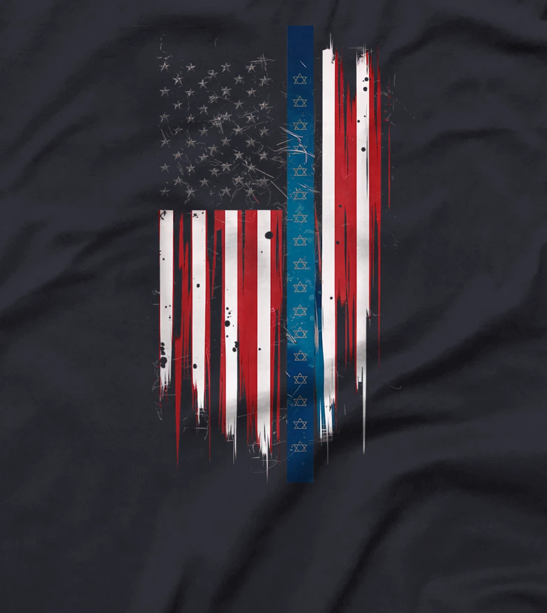 Israel Independence Star of David US American Flag Patriotic T-Shirt