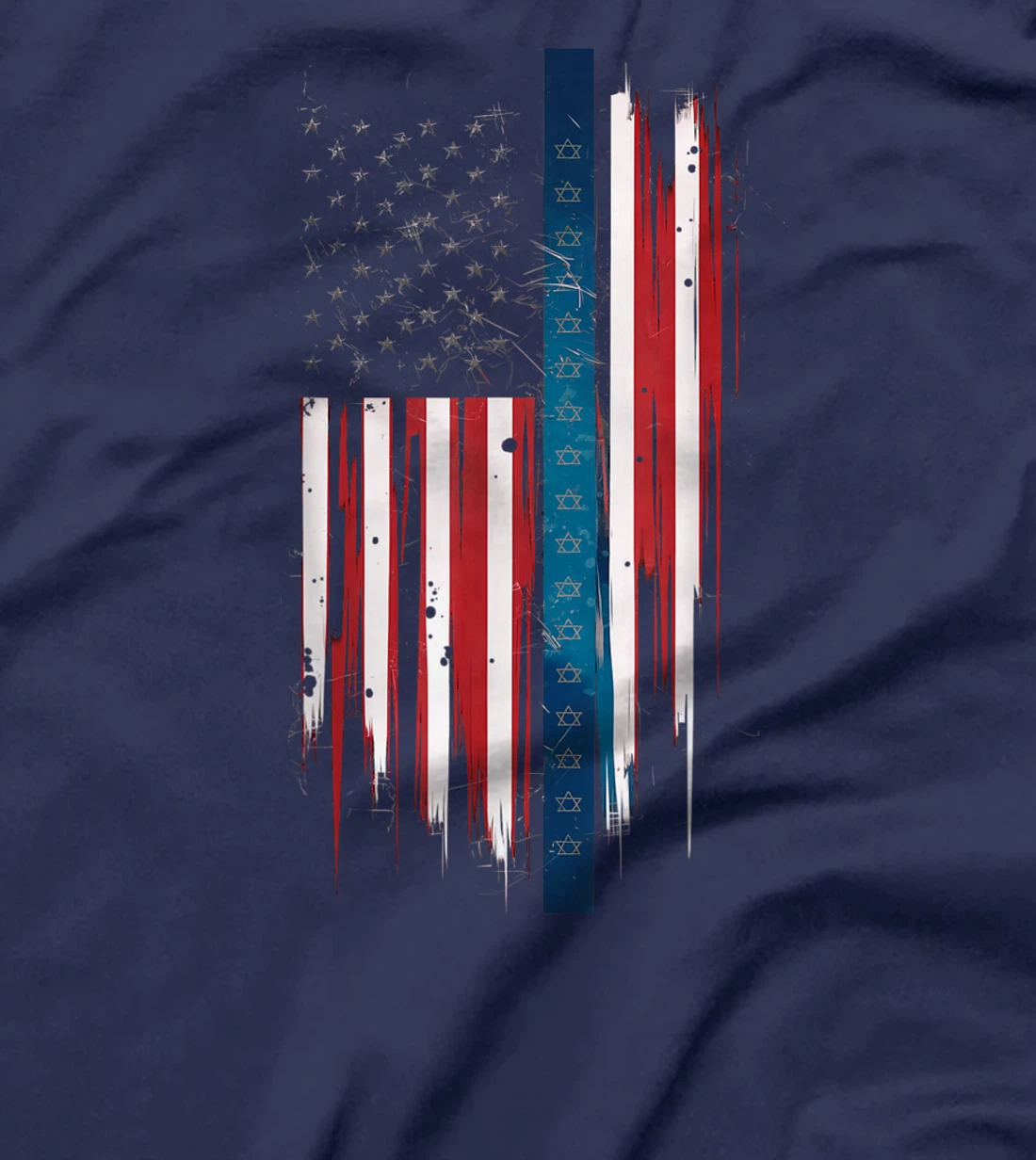 Israel Independence Star of David US American Flag Patriotic T-Shirt