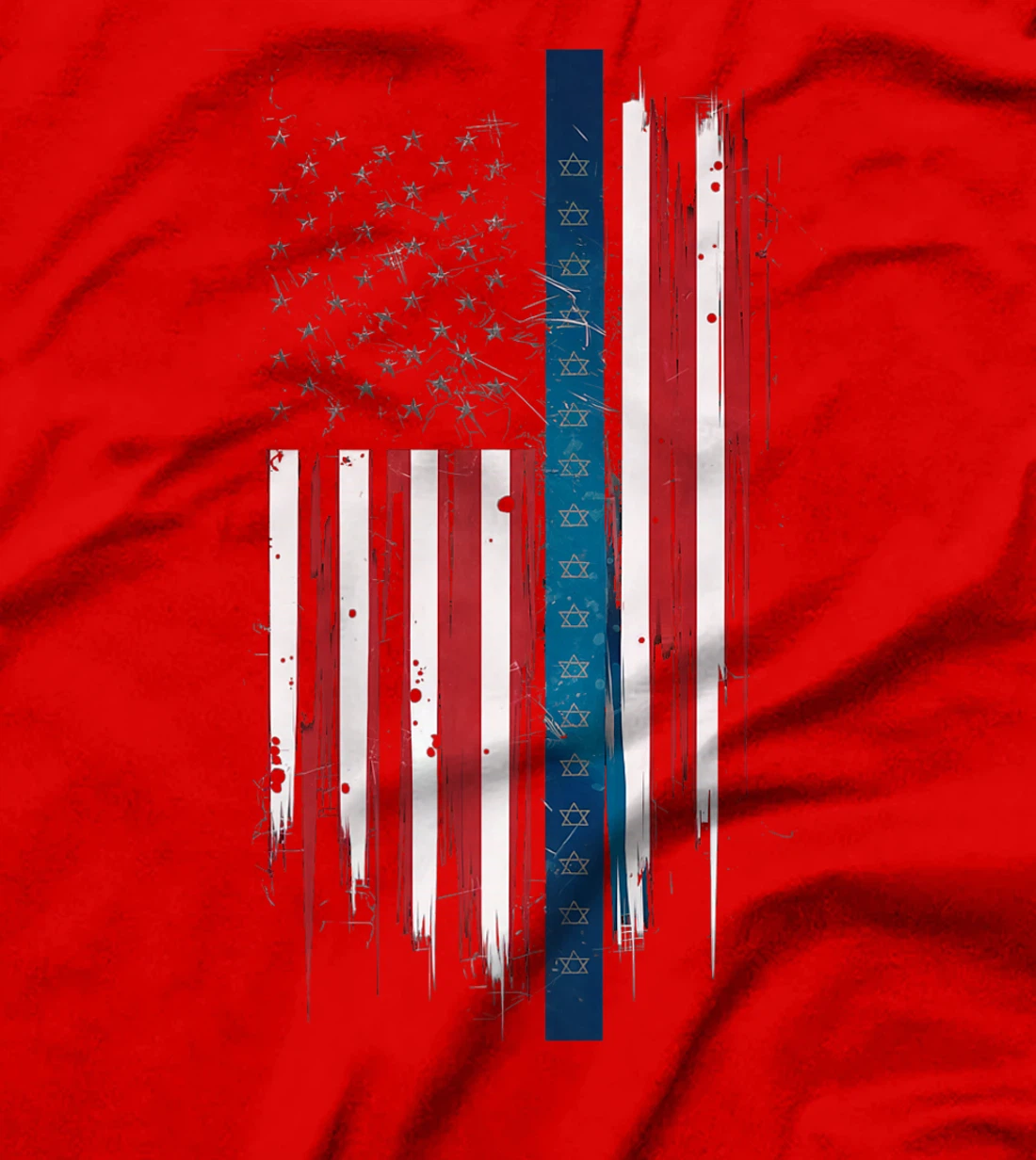 Israel Independence Star of David US American Flag Patriotic Premium T-Shirt