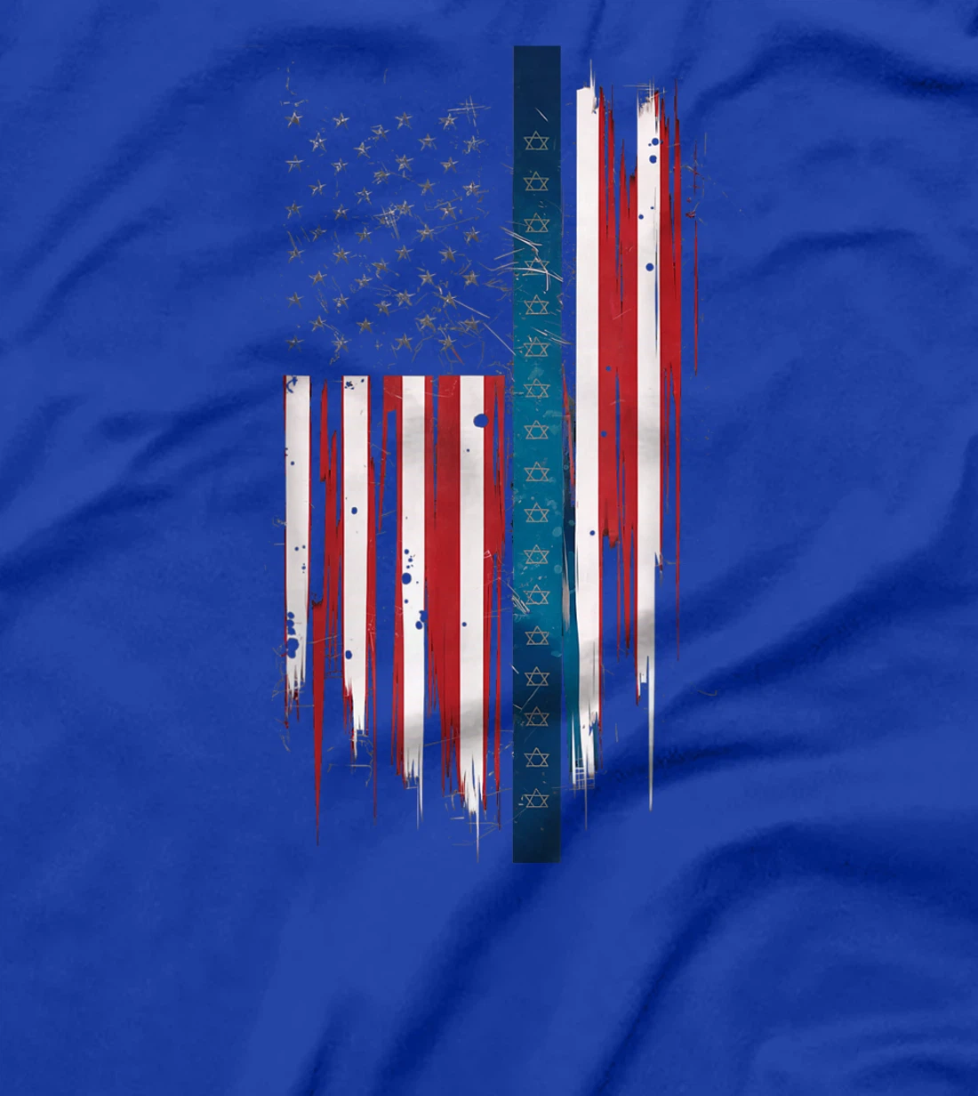 Israel Independence Star of David US American Flag Patriotic T-Shirt