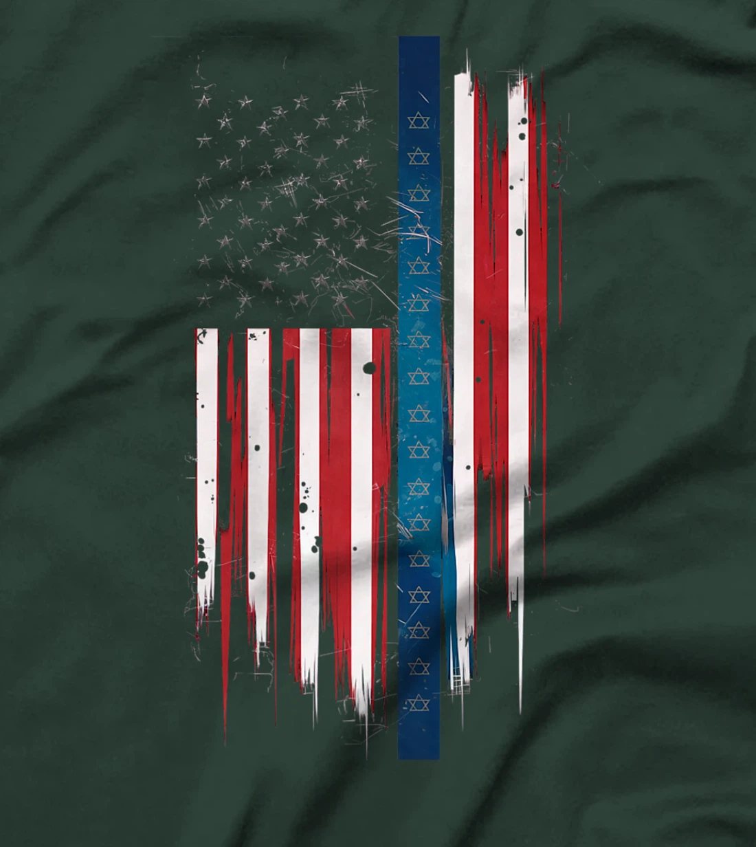 Israel Independence Star of David US American Flag Patriotic Premium T-Shirt