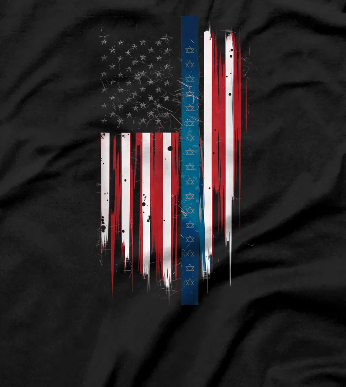 Israel Independence Star of David US American Flag Patriotic T-Shirt