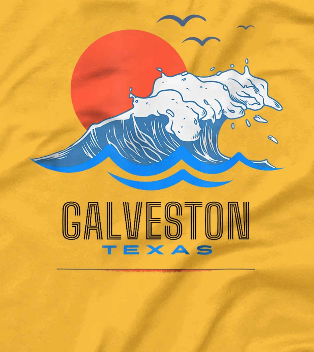 Galveston Texas Beach Wave Ocean Sunset Vacations T-Shirt