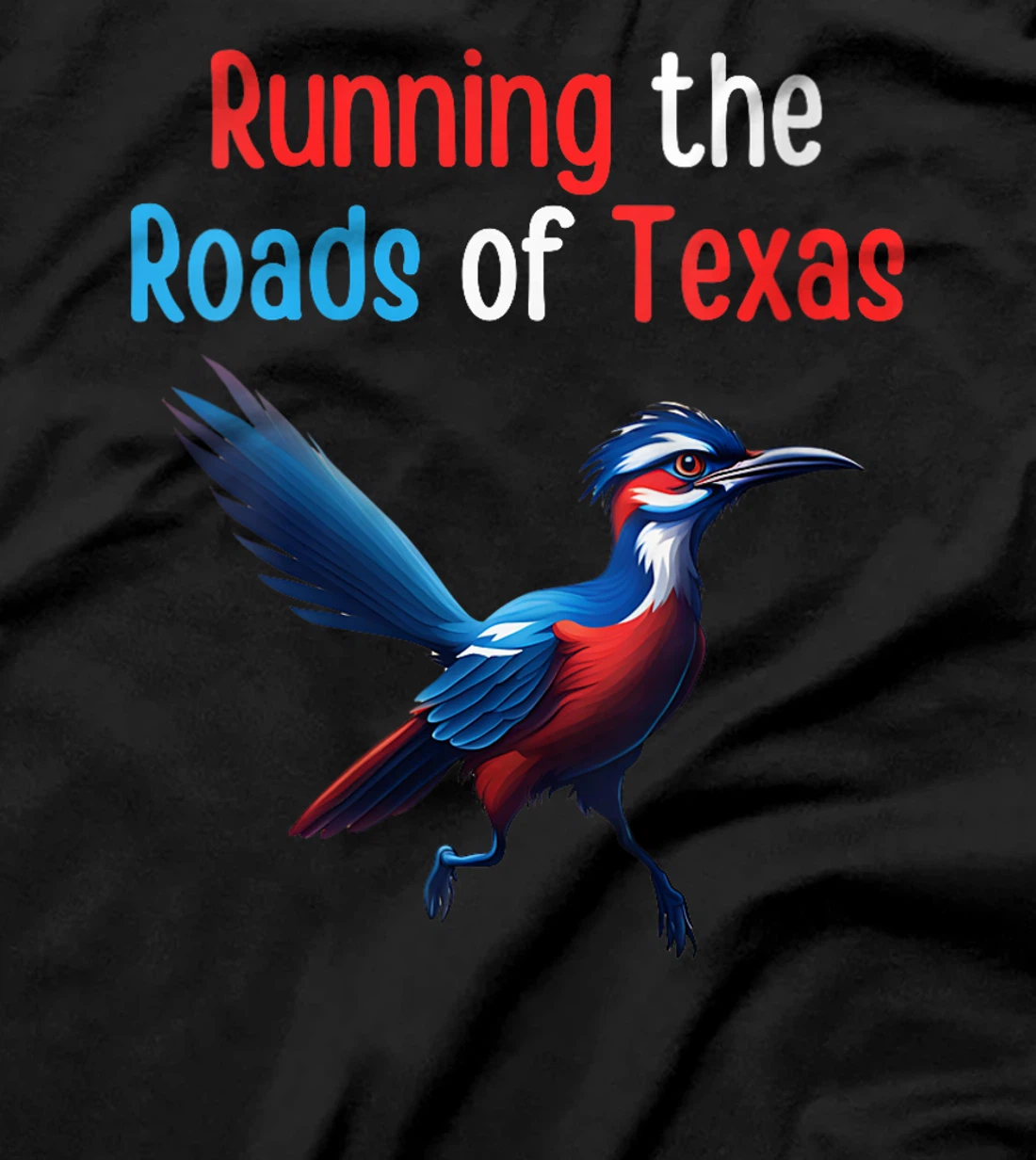 Womens Texas Running The Roads Red White Blue Roadrunner T-Shirt